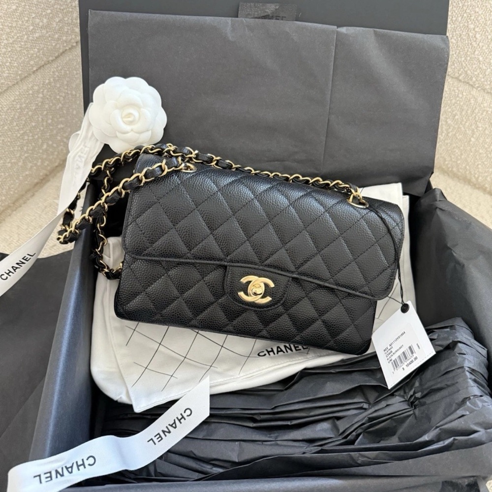 Chanel Classic Double Flap Small Shoulder Bag Black